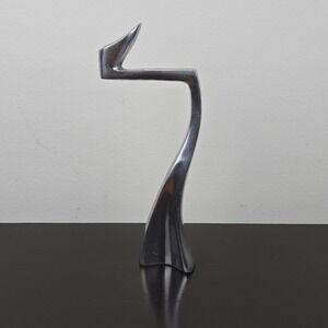 Matthew Hilton Swan Neck Candle Holder 13" Cast Aluminum MCM Modernist
